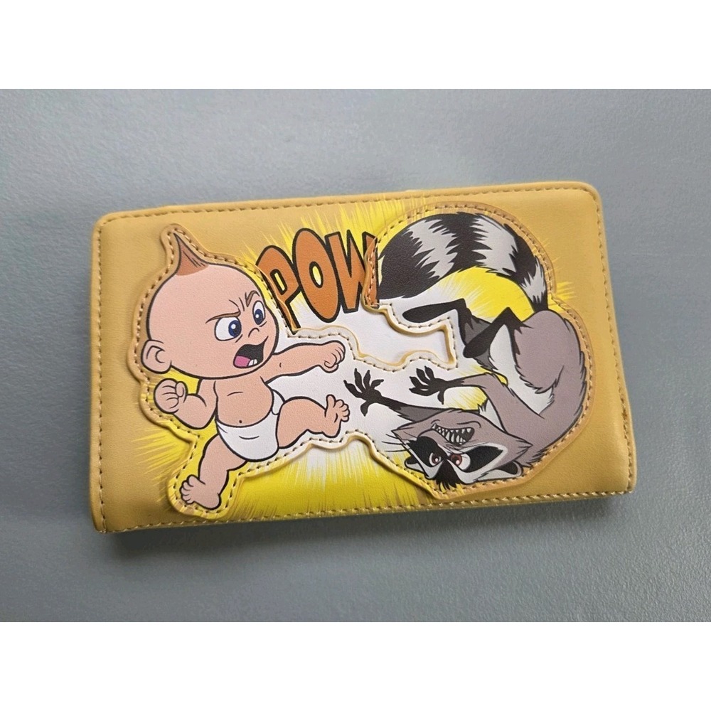 Pixar Disney Loungefly Jack The Incredibles Wallet Raccoon Fight